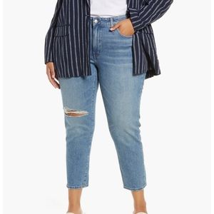 Madewell New Mid-Rise Perfect Vintage Jean Ainsdale Wash Knee-Rip Edition